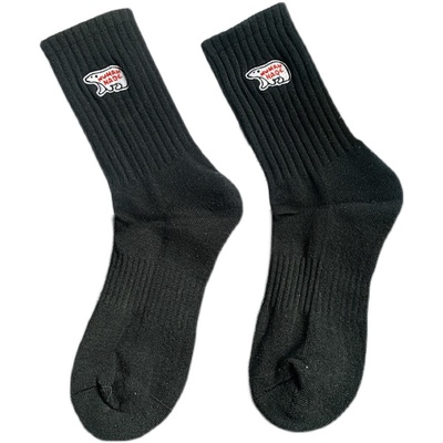 男女袜子纯棉透气中长筒男运动袜