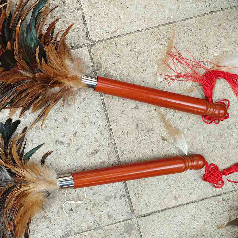 木柄长泳毛鸡毛掸子清洁家用除尘鸡毛掸子桌面除尘掸经济实用掸