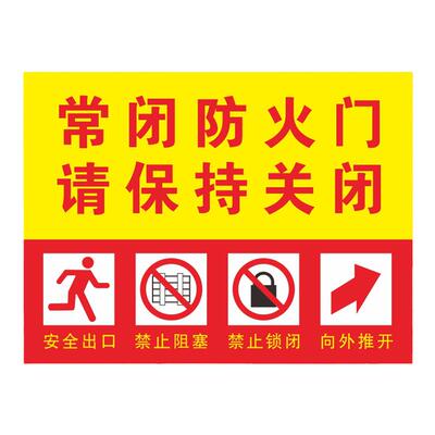 紧急出口禁止锁闭标识牌安全