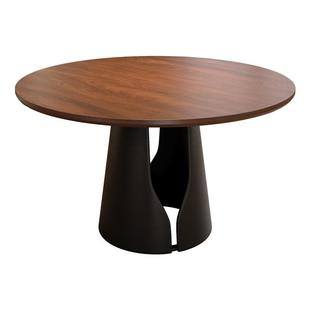 法莎蒂吉亚诺实木餐桌椅组合家用客厅小户型中古风圆形碳素钢脚