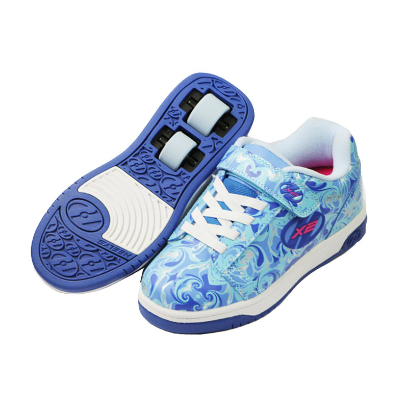 美国现货暴走鞋成人 男童透气网布板鞋飞行鞋学生轱辘学四季款