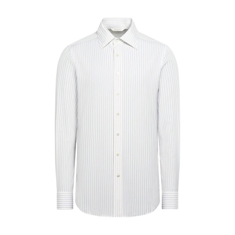 SUITSUPPLY-白色埃及棉条纹商务休闲衬衫