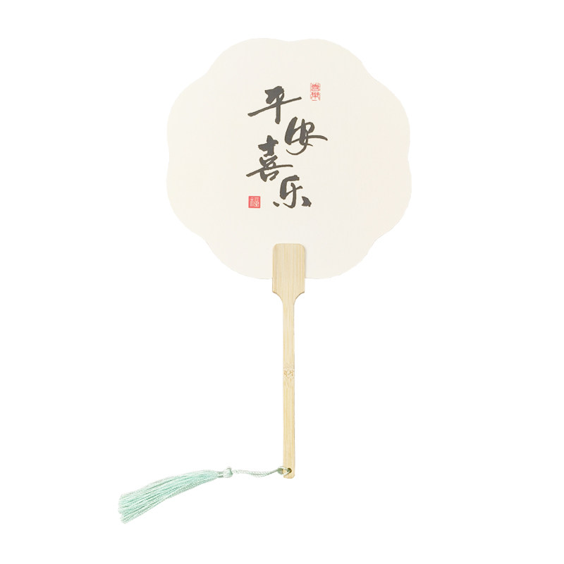带字漆扇PVC非遗漂漆扇专用文字书法团扇摆摊书画纸广告宣传定做