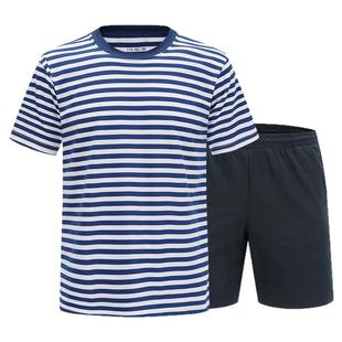 海魂衫男夏季体能训练服套装速干透气短裤t恤作训男蓝白条纹短袖