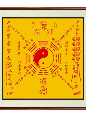 朱砂后天八卦图五行开财门招财画