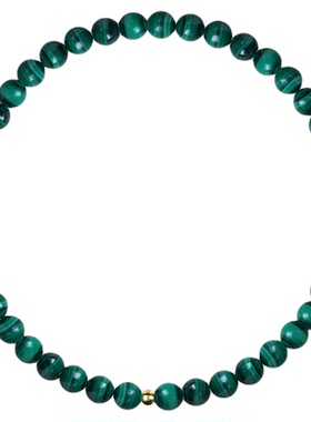 18K金孔雀石手串天然绿松石玉石女手链玉髓国风小众翡翠绿色黎萱