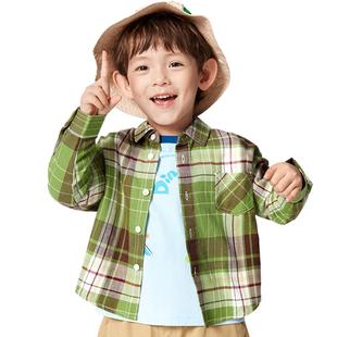 巴拉巴拉儿童格子衬衫男童女童衬衣春秋款童装大童宝宝长袖打底衫