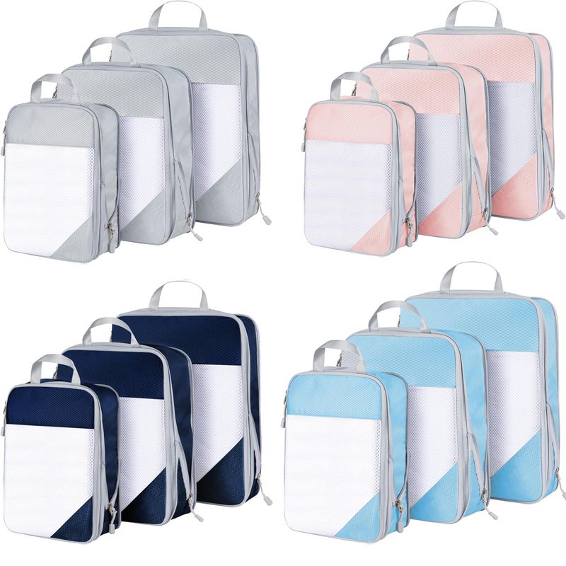 旅行收纳套装手提式拉链尼龙收纳包收纳袋行李箱整理袋收纳三件套