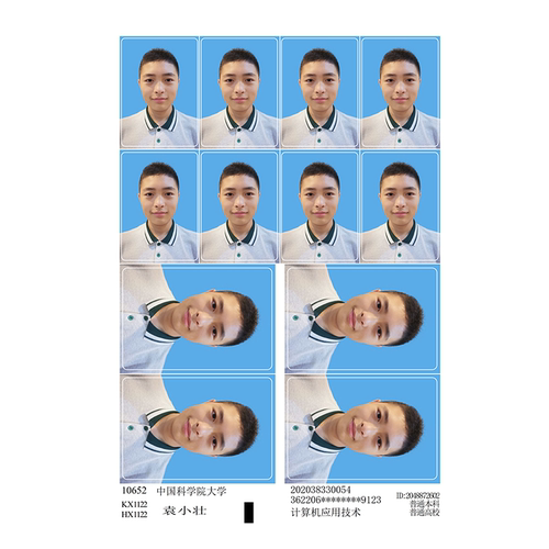 学信网新华社图像采集毕业背胶证件照片冲印带压痕冲洗不干胶打印