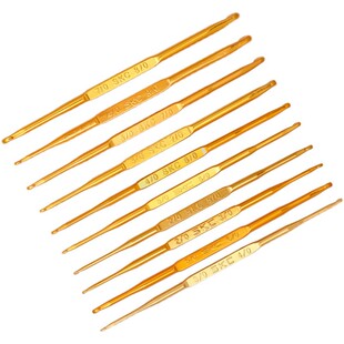 SKC双头铝钩针 不锈钢彩色毛衣编织辅助DIY手工工具勾针套装