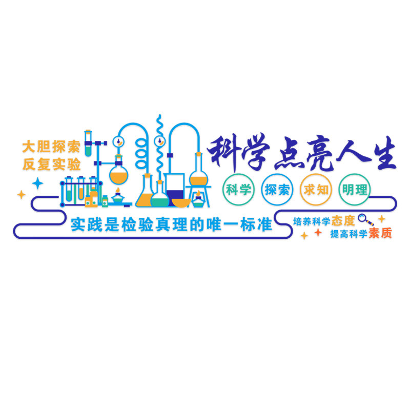 科学实验室文化墙贴中小学生物理化教室墙面装饰班级布置励志标语
