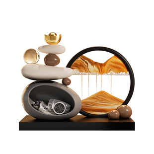 时来运转流沙画摆件客厅轻奢高档电视柜酒柜装饰新房乔迁新居礼物