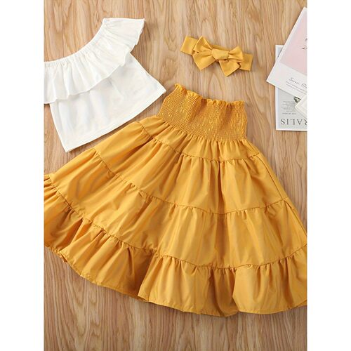 T 46061 Girls Sleeves Top Dress Set 女童无袖裙套装 跨境