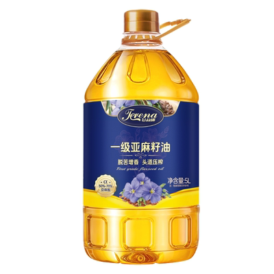 特莉娜一级冷榨亚麻籽油5L