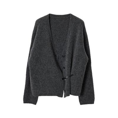 PLANITES羊驼毛针织开衫V领