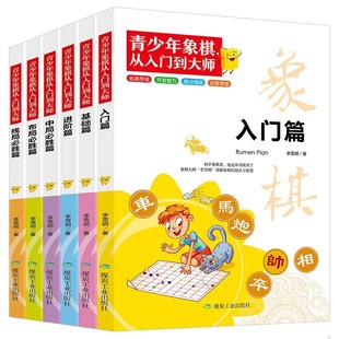 全6册青少年象棋从入门到大师儿童象棋入门书籍初学者基础教程 象棋书籍大全棋谱 中国象棋入门与提高全盘布局战略 象棋教学用书