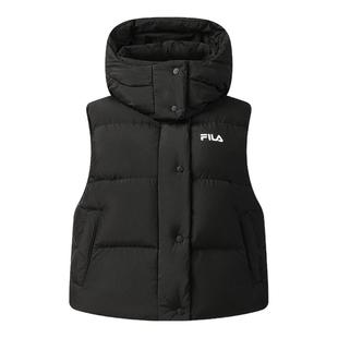 FILA 斐乐官方防污羽绒马甲女冬季新款时尚休闲保暖连帽羽绒服