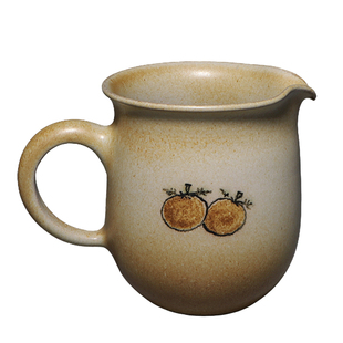 台湾张美芬 手绘柿子事事如意菊花茶花有把无把茶海公道杯 原创作