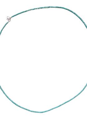 天然绿松石小众设计感项链女细款