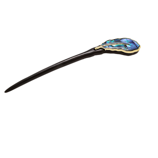 高端贝母扇发簪中式女黑檀木高级感木头簪子盘发国风天然发钗新款