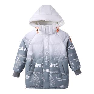 2025新款童小鸭儿童羽绒服中大男童中长款韩版洋气冬季加厚外套潮
