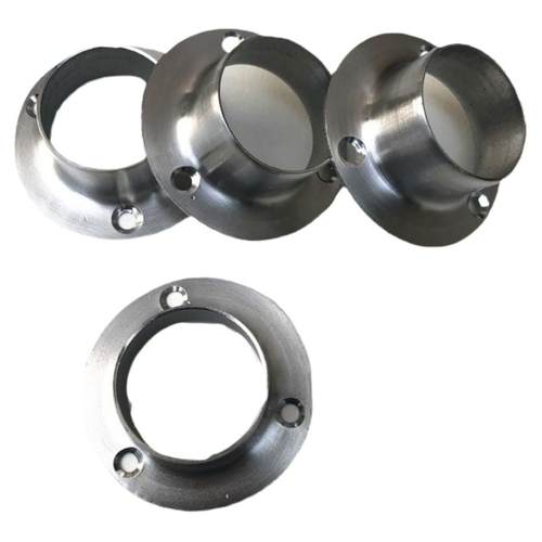 304不锈钢冲压连体法兰座19/22/51圆管衣柜挂衣杆浴帘固定托座201