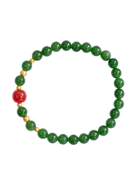 汁汁文房 和田玉碧玉蜜蜡葫芦南红项链手链 天然玉石中式配饰