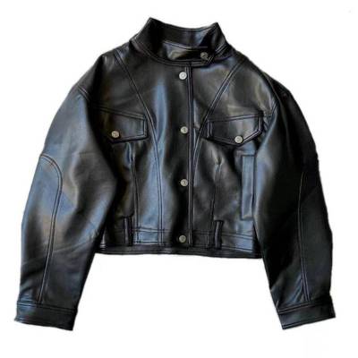 机车风长袖ins皮夹克博主同款