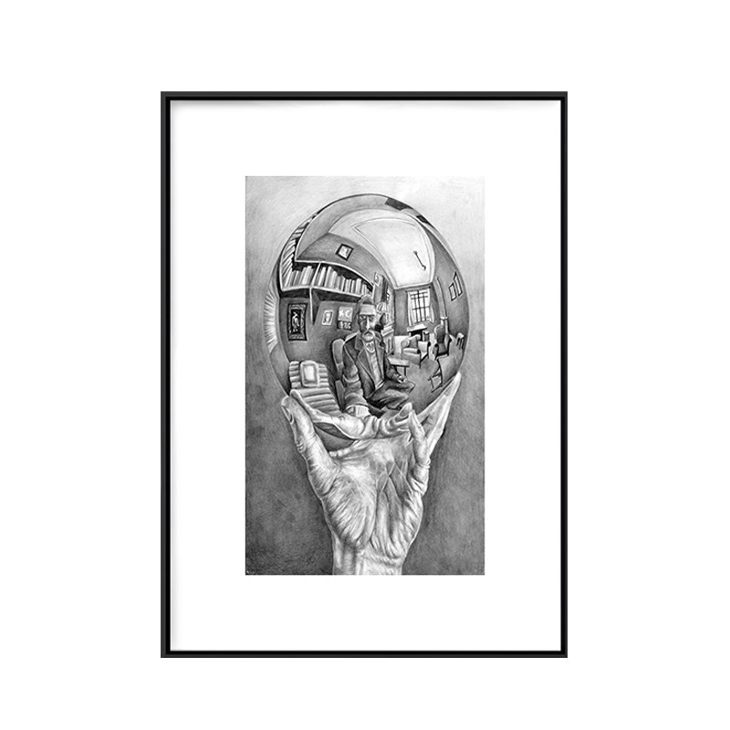 黑白装饰画挂画埃舍尔