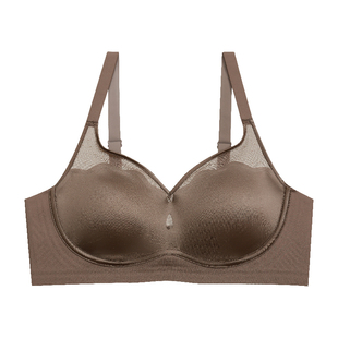 缎面法式超薄款大胸显小胸内衣女性感网纱薄防下垂无钢圈文胸罩