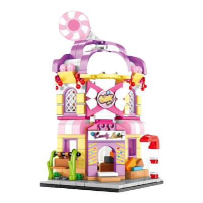 糖果屋街景游戏机小颗粒益智拼装
