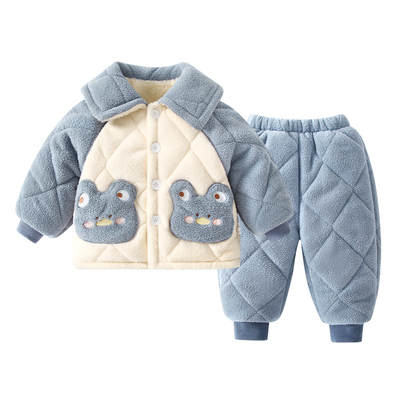 宝宝保暖衣套装婴儿冬季加绒加厚