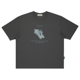 todaynowind 西高地俱乐部CLUB 数码印花索罗娜抗皱凉感短宽T恤