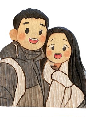 纯手工DIY立体卡通木雕装饰框