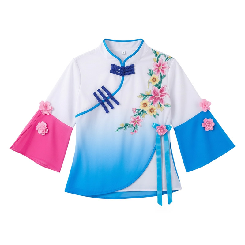 中国风古典舞蹈演出服小桥流水我的家民族秧歌表演服装儿童舞蹈服