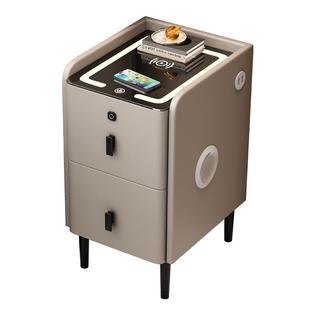 超窄床头柜智能卧室轻奢多功能小型迷你收纳柜简约现代实木床边柜