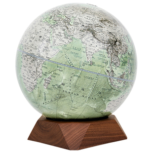 方形实木底座宏微地球仪轻奢桌面摆件客厅书房玄关装饰生日礼物