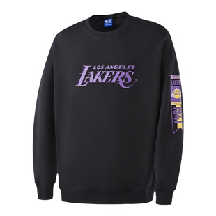 NBA官方正品男早秋舒适宽松圆领球队款休闲卫衣湖人勇士队