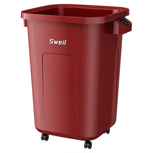 厨房垃圾桶家用大容量2025新款客厅免弯腰大号加厚带滑轮无盖纸篓