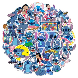 50张史迪仔贴纸卡通装饰盲盒史迪奇玩偶挂件公仔周边笔记本电脑汽车摩托车手机壳水杯文具装饰diy防水小贴画