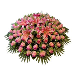 高档酒店圆桌花餐桌花包间餐厅包厢桌面转盘摆件中间装饰仿真摆花