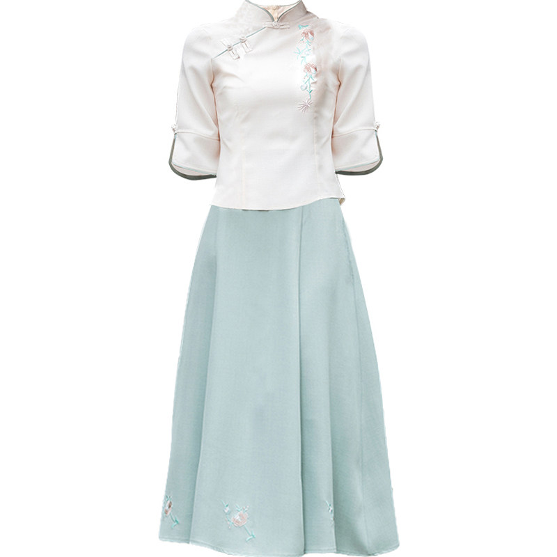 汉服唐装棉麻学生中式中国风茶服