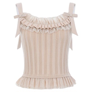 【叶舒华、方敏雅同款】ORA GENESIS2025年秋季蕾丝拼接针织吊带