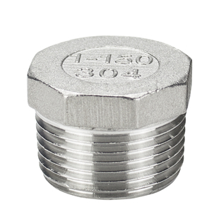 304不锈钢堵头 外丝牙六角塞头内外螺纹管封头闷头封盖管帽4分6分