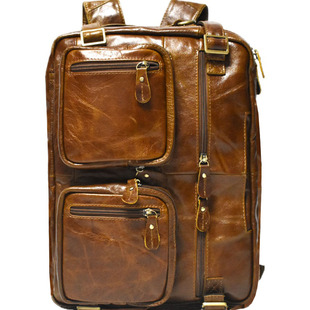 欧美手工复古三用真皮双肩包男旅行背包牛皮三级包单肩手提电脑包