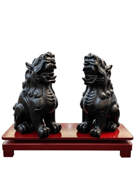 黑曜石貔貅一对招财镇宅摆件