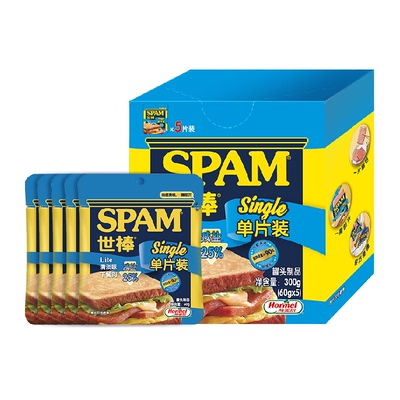 世棒清淡减盐单片装午餐肉