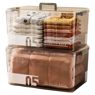 透明收纳箱超大容量放衣服被子储物箱家用零食玩具整理塑料手提箱