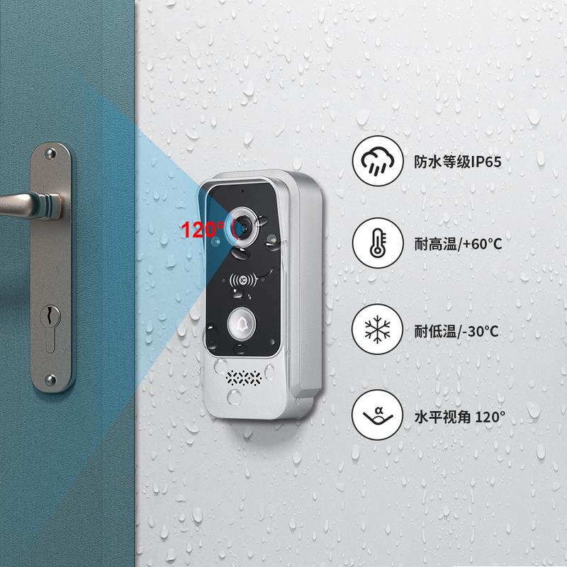 2线1080P涂鸦WiFi门铃开锁语言侦测人形智能双门铃设置手机APP