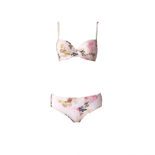 假面猫 甜辣泳衣女泡温泉性感钢托分体四件套罩衫海边度假比基尼